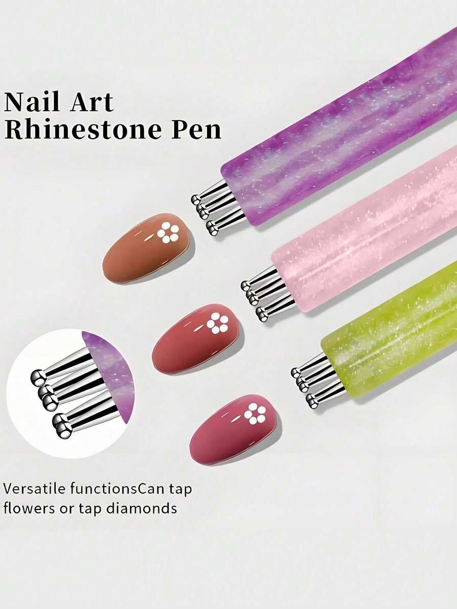 新款点彩美甲笔，亚克力星空手柄，一笔即可画出梅花图案，美甲爱好者和初学者必备 - 彩色 - 查看 1