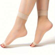 1 Đôi tất ngắn mỏng bằng lụa băng, hở ngón, màu đen/xám/màu da/trong suốt, thiết kế chống xước, mềm mại, thoải mái, thân thiện với da, dài đến bắp chân cho nữ, thoáng khí, phù hợp cho mùa xuân, hè và thu, phù hợp với giày cao gót, giày cao gót hở mũi, sandal, trang phục thường ngày và trang trọng, chất liệu bền, không đường may, chất liệu co giãn thoải mái, tất thể thao nữ, tất mắt cá chân, mùa hè, unisex, legging, tất đính đá, tất nữ, tất đen, tất màu da, vô hình, quà tặng Ngày của Mẹ, quà tặng cho người yêu. - Nhiều màu - Xem 14