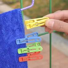10pcs Multi-Functional Plastic Spring Clips (Random Colors), Suitable For Laundry Drying, Sealing Bags, Hanging Photos, Outdoor Camping And Various Other Uses - Multicolor - View 1