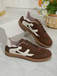 Women's Casual Sneakers, Flat Comfortable Lightweight Fitness Walking Shoes - Brown - View 6