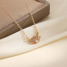 Fashionable Multi-Element Copper Alloy With Zirconium Stones Pendant For High-End Collar Chain, Suitable For Daily Wear And As A Gift For Festivals - Eye-shaped Pendant - View 3