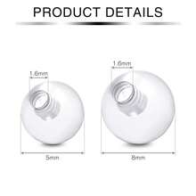 透明肚脐环 - 柔韧塑料孕妇肚脐环（10mm/12mm/14mm/16mm/18mm）肚脐穿孔孕妇及产后肚脐环 - 無色 - 查看 6