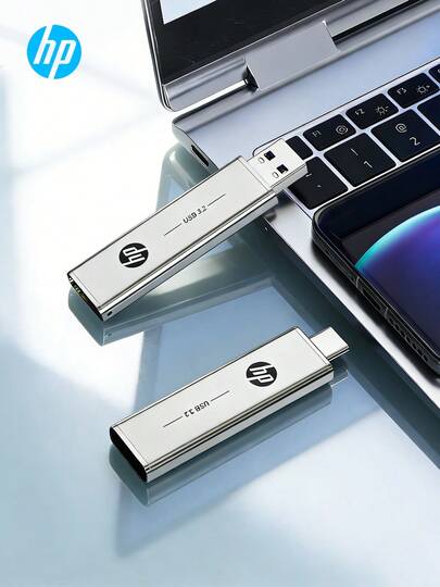  HP 2-IN-1 Pen Drive Type-C USB3.2 OTG 64GB 128GB 256GB Dual-Purpose Usb Metal Pendrive Flash Drive Compatible With IPhone 15/16/17 IPad Mini 6 2021 Macbook Computer Laptop Android Smartphone (With USB C OTG Function)