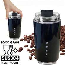 240ml Smeg Coffee Mug Stainless Steel Travel Water Bottle Insulated Cup 8 Colors - 黑色 - 查看 4