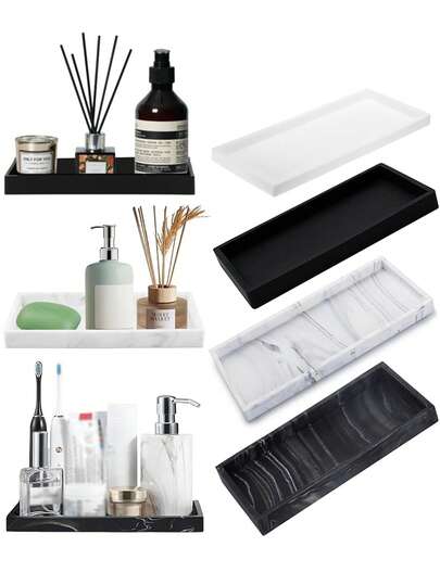 3M Square Silicone Aromatherapy Tray, No Holes, Bathroom Vanity, Marble Washbasin Tabletop Storage.