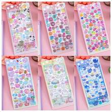 1pc 3D Diamond Embossed Sticker, Strong Adhesive 3D Crystal Cute Animal Sticker, Cat & Puppy Pattern, Handmade Decorative Sticker, Brand New Adorable INS Style Cartoon Sticker - Suitable For Decorating Diary, Phone Case, Desk, Room, Laptop, Etc. - Multicolor - View 8