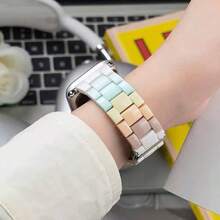 1pc Rainbow Color Strap, Compatible With Apple Watch 38mm 40mm 41mm 42mm 44mm 45mm 46mm 49mm, Minimalist Candy Color Band, Compatible With Apple Watch Series 11 10 9 8 7 6 5 4 3 2 1 SE, Compatible With Watch S11 S10 S9 S8 S7 S6 Ultra 3/2/1, Fashionable Smart Watch Band, Compatible With Apple Watch Strap - Seven Colors - View 2