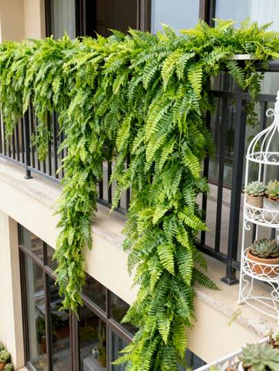 1/3pcs Artificial Boston Fern Leaf Vines, Fake Greenery Fern Garland, Plastic Faux Hanging Plant Leaves For Home, Kitchen, Outdoor, Restaurant, Wedding, Party, Valentine's Day, Mother's Day, Thanksgiving, Birthday Decor