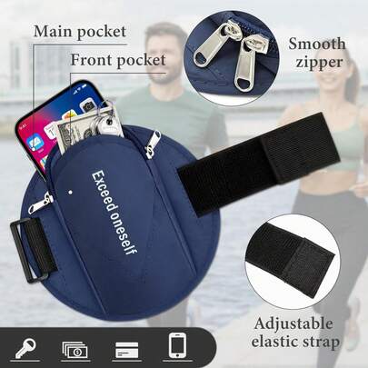 1 chiếc băng đeo tay đa năng cho điện thoại, thích hợp cho thể thao, đựng thẻ, túi thể thao mini, thiết kế lỗ tai nghe, túi chạy bộ, băng đeo cổ tay thời trang, túi đựng đồ ngoài trời, ốp điện thoại, túi đựng đồ tập thể dục, tương thích với iPhone và tất cả các dòng điện thoại, thích hợp cho tập thể dục, chạy bộ, đi bộ, du lịch, leo núi, đạp xe.