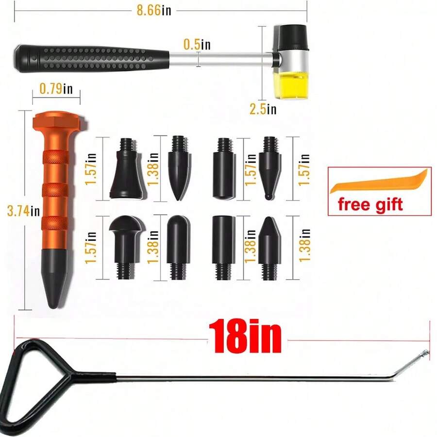 Paintless Dent Repair Rod Kit Auto Dent Removal Tools Car Dent Pullout PDR Tools - A - View 1