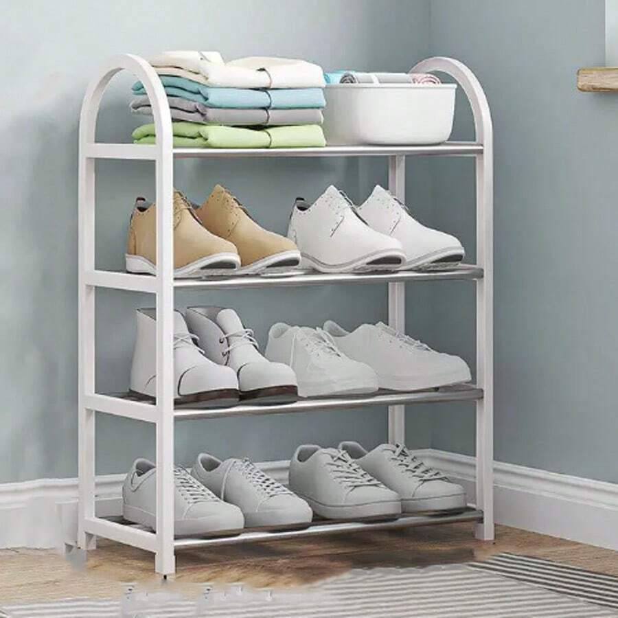Kệ giày đơn giản, chất lượng cao, sức chứa lớn với thiết kế 4 tầng giúp sắp xếp giày dép hiệu quả ở lối vào và ban công, tiết kiệm không gian cho nhà thuê và sinh hoạt hàng ngày, giải pháp lưu trữ dễ lắp ráp cho giày dép, ủng và phụ kiện, dụng cụ sắp xếp nhà cửa thiết thực, giá cả phải chăng giúp tối đa hóa không gian lưu trữ theo chiều dọc và giữ cho sàn nhà luôn gọn gàng. - Xem 1