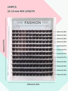 LUCK LTGIRL 1500/632/290/144 片装 DIY 假睫毛套装，D 卷度单根假睫毛 10-16mm，10D-20D-30D-40D-50D-60D-80D-100D，柔软仿貂毛浓密假睫毛，含睫毛粘合剂和封口剂，镊子，刷子和假睫毛卸除器，家用 - 黑色 - 查看 15