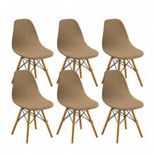 1/2/4/6 piezas Fundas de silla de terciopelo de maíz, fundas de cojín de respaldo elástico de una sola pieza, unicolor - multicolor - Ver 34