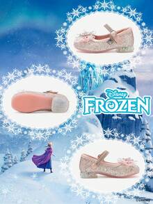 Disney 1 Pair Authorized Collaboration With [Movie Title] Princess Shoes, Suitable For Daily And Outdoor Wear, Comfortable, Non-Slip, Breathable (Children Flat Shoes, Girls Shoes, Princess Shoes, Queen Shoes) - Pink - View 4