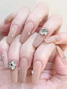 10pcs K9 Mini Nail Art Rhinestones, Shiny Transparent White Asymmetrical Flat Bottom Rhinestone Beads - White - View 5