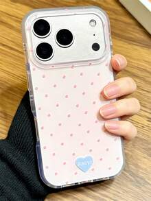 Y2K Cute Polka Dot Glossy Jelly Phone Case Compatible With IPhone 17 Pro Max 17 Pro 17 16 Pro Max 16 Pro 16 15 Pro Max 15 Pro 14 Pro Max 14 Pro 13 12 Pro Max 11 16 15 14 Plus Stylish Camera Protection Anti-Drop Back Cases - Pink - View 2