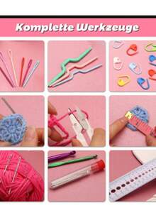 59pcs Crochet Kit, Handmade Gift For Boyfriend/Girlfriend, Pet Accessories Crochet, DIY Beginner Crochet Full Set With Yarn, Portable Knitting Tools, Basic DIY Crochet Tools With Yarn, Handcraft Tool Kit Gift For Elderly - Lucky Cat 58-piece Set - View 3