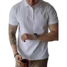 2026 Summer New Pearl Cotton Polo Shirt Collar Men's Short-Sleeve T-Shirt Leading Business Workwear - 淺灰色 - 查看 6