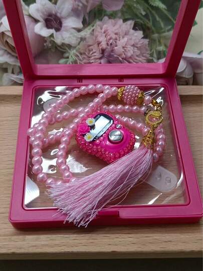 2件套穆斯林祈祷念珠，99颗珠子，精美漂浮礼盒套装 - 99颗珠子手链 + 定制花朵戒指计数器，伊斯兰信仰必备的日常祈祷配件，馈赠亲朋好友的贴心礼物