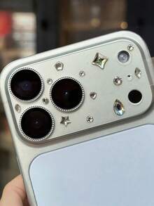 1 pieza Lindo protector de lente de cámara con cristal de diamante en forma de corazón brillante compatible con iPhone 17 Pro Max/17 Pro, suave, transparente, a prueba de golpes, resistente a arañazos, regalo de primavera para fiesta de cumpleaños Y2K - Estrella - Ver 4