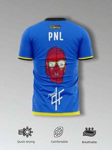 KOVSEE 2026新款七月主题文化T恤，时尚速干粉丝文化休闲上衣，适合运动和团体活动 - 藍色 - 查看 2