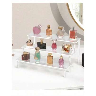 1pc Transparent Acrylic Desktop Organizer Rack, Handmade Acrylic Display Stand For Blind Box Dolls, Perfume, Cosmetics, Cake Accessories, Multi-Purpose