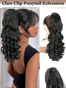 Ponytail Extension Long Wavy Claw Clip Ponytail For Women, 20 Inch Synthetic Hair Extension, Natural Looking Heat Resistant Fluffy Hairpiece - Multicolor - View 13