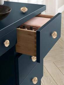 12pcs European Style White Rose Flower Cabinet Handles, Suitable For Wardrobe, Drawers, Kitchen Cabinets, Furniture, Shoe Cabinet, Vanity, Dining Room Cabinet, Minimalist Painted Crafted Knobs, Handmade Pattern, Zinc Alloy Material, Screws Included - White - View 3