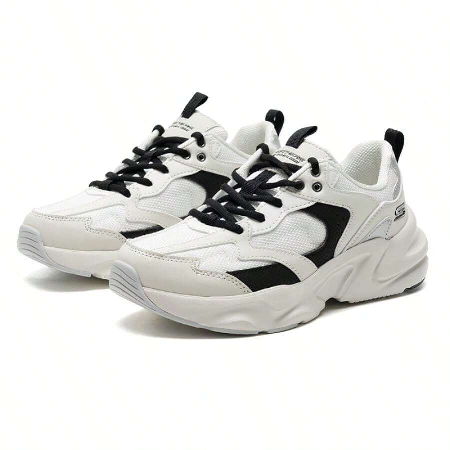 Skechers 女士休闲鞋,D'LITES系列系带运动鞋,轻便舒适,适合日常穿着和旅行,117365-BLK - 黑色 - 查看 1