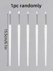 Nail Art Pen With Silicone Brush Head, Suitable For Acrylic Flower Carving, Embossing, Shaping, Hollow Sculpture, Dotting And Other Nail Art Tools - White - View 8