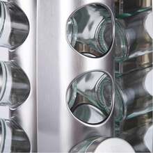 Rotating Spice Rack Set With 16 Stainless Steel And Glass Jars, Kitchen Spice Organizer - Silver - View 6