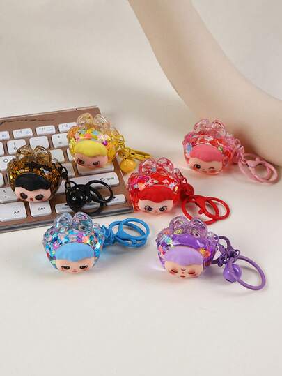 1个可爱卡通莉莉丝闪光瓶钥匙扣，亚克力背包装饰挂件