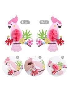 Set de 6 piezas/3 piezas Decoración colgante de nido de loro tropical hawaiano, decoraciones de fiesta tropical de bar, decoración de fiesta de jardín con tema de selva tropical - Multicolor - Ver 8