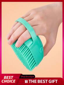 1 pièce Brosse de toilettage pour animaux de compagnie, outil de toilettage pour chien, brosse de massage en caoutchouc silicone avec boîte de rangement pour shampooing, convient pour le bain et le toilettage quotidien des chats et des chiens - Multicolore - Voir 8