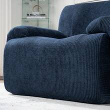 42" Wide Oversized Chenille Decorative Chair(1PC),Minimalist And Practical Deep Seat Single Sofa With Ergonomic Support – No Assembly Required Plush Reading Chair For Living Room, Bedroom & Dorm (Cloud-Like Cushion, Breathable Fabric, 350lbs Capacity) - 42吋-藏青色-雪尼爾裝飾椅子 - 查看 10
