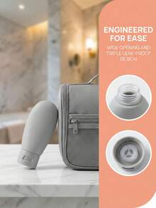 1/3/4个装旅行装可重复灌装瓶，挤压式设计，防漏，可重复使用的化妆品容器（带标签卡），适用于洗发水、沐浴露、乳液、旅行必备品、学习用品、露营、迷你度假用品，适合海滩、浴室、卧室，大容量，商务旅行、旅游 - 彩色 - 查看 5