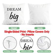 4pcs Inspirational Quote Pattern Pillow Cover, Single-Sided Printed Cushion Cover, Suitable For Living Room, Bedroom, Home Decor, All Season - Multicolor - View 3