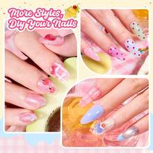 Beetles Spring Pudding Jelly Gel Nail Polish Set - 28PCS 20 Colors Jelly Pink Purple Red Blue Green Glitter Silver Cat Eye Base Glossy Matte Top Coat French Nails Gift For Women - Spring Pudding-20 Colors Gel Polish Set - 查看 4