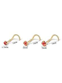 18G Opal Nose Ring, 316L Stainless Steel Hypoallergenic, Suitable For Nose Septum And Cartilage Piercing, Unisex, Suitable For Daily Wear, Promotes Healing, Designed For New Piercings, Comfortable Wear Without Affecting Sleep - Gold - View 13