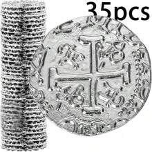 35/5 đồng xu kim loại hình cướp biển - Đồng xu kho báu cướp biển vùng Caribbean dùng cho trò chơi bàn cờ và phụ kiện trang phục. - Nhiều màu - Xem 9