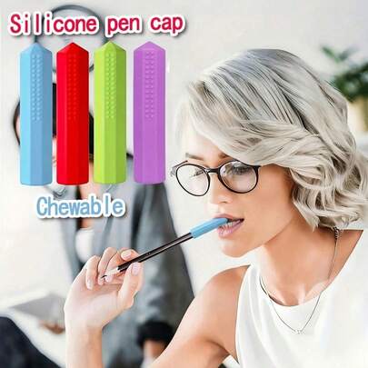 Đầu bút chì silicon dành cho người tự kỷ và ADHD, phù hợp cho người hay cắn bút chì, nhiều màu sắc, kích thước người lớn, đầu bút chì giảm căng thẳng có thể nhai, phù hợp cho người bị lo âu, tự kỷ và ADHD, quà tặng thư giãn, nâng cao nhận thức về ADHD.