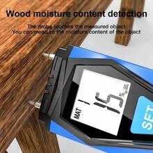 WM700 High Precision Digital Humidity Tester With Dual Probe, Measures Wood/Building Materials, Temperature & Humidity, Auto Calibration, Portable Tool, Wood 1-75%, Building Materials 0.1-2.4%, Temperature & Humidity Monitoring + Auto Calibration, Renovation/Warehouse Detection Tool - Blue - View 5