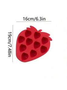 1pc Silicone Strawberry Shaped Ice Cube Tray, Chocolate Mold, Pudding, Jelly, Candy Mold, Whiskey Ice Cube Tray, Frozen Cocktail Whiskey Ice Cube Tray, Kitchen Accessory, Apartment Essential, Party Supplies - Multicolor - View 5