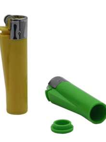 Lighter Shaped Hidden Safe. The Exterior Is Identical To A Real Lighter. The Bottom Has A Hidden Storage Compartment For Valuables. It Also Comes With A Hidden Storage Container For Secret Items (Lighter Fluid Not Included). - Round Lighter - View 4