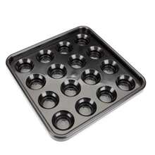 Black Plastic Billiard Carrying Tray - Store 16 Balls - Full Set Of Standard Size Billiard Balls - 2-1/4 Inch Sizegift - as pic - View 1