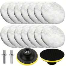 18pcs Electric Drill Polishing Pad Kit, Including 3.0" Wool Polishing Pads, Backing Plate And M10 Drill Adapter, Suitable For Polishing, Waxing, Refinishing And Sealing On Cars And Furniture - 18-piece Set - View 8