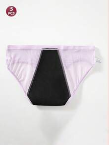 5 piezas de bragas de malla con patchwork para mujer, ropa interior posparto, cómodas, transpirables y amigables con la piel para uso diario en todas las estaciones - Multicolor - Ver 3