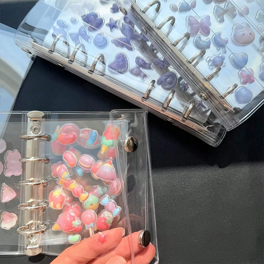 1 Set A6 A7 M5 Transparent Loose-Leaf Binder Inserts, Transparent PET Single-Sided Removable Inner Pages Sticker Album, Seal Book, Sticker Backing, Transparent Sticker Book, Sticker Album, Cultural Stamp Page, Stamp Album Refill Pages, 3D Sticker Book Sticker Boards, Sticker Books, For Sticker Book Making, Book Covers, Office Supplies - Transparent - View 1