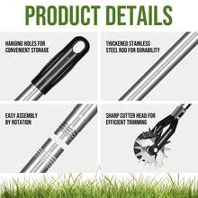 Edger Lawn Tool Hand Manual Wheel Rotary Lawn Edger With Adjustable Stainless Steel Handle Trimmer Grass Edger For Garden Sidewalk Yard Driveway Precise Grass Trimming - 1pc Black - View 3