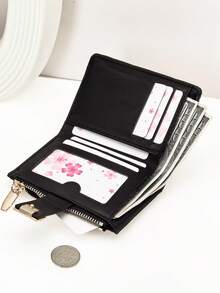 Cute & Sweet Soft College Style Handbag, Student Business Casual Women Wallet, Small Purse - Black - View 6